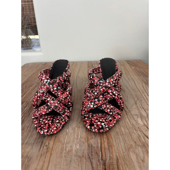 Rebecca Minkoff Amandine Heel Size 9.5 Red Black - Picture 1 of 8